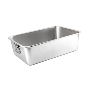 baoblaze cat litter box cats sand box stainless steel toilet sturdy easy to clean anti splashing pet litter tray kitten litter pan for rabbit, 45cmx35cmx10cm