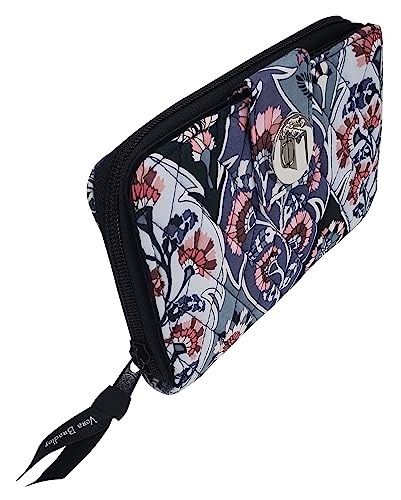 Vera Bradley Women's Cotton Turnlock With RFID Protection Wallet (Ornate Blooms, One Size)