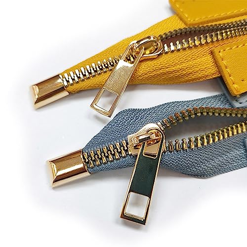 Gift_Source 7.08 inch PU Leather Zipper Metal Zipper Handbag Zippers Non-Separating Close End Zipper Y-Teeth Zipper for Crochet Bags Making, Sewing Accessories and Craft Project