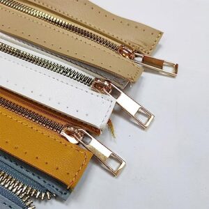 Gift_Source 7.08 inch PU Leather Zipper Metal Zipper Handbag Zippers Non-Separating Close End Zipper Y-Teeth Zipper for Crochet Bags Making, Sewing Accessories and Craft Project