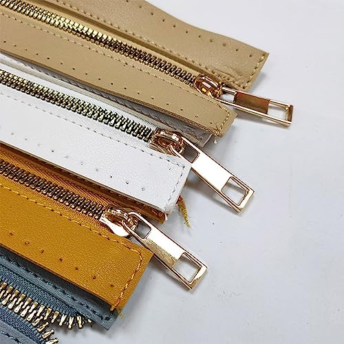 Gift_Source 7.08 inch PU Leather Zipper Metal Zipper Handbag Zippers Non-Separating Close End Zipper Y-Teeth Zipper for Crochet Bags Making, Sewing Accessories and Craft Project