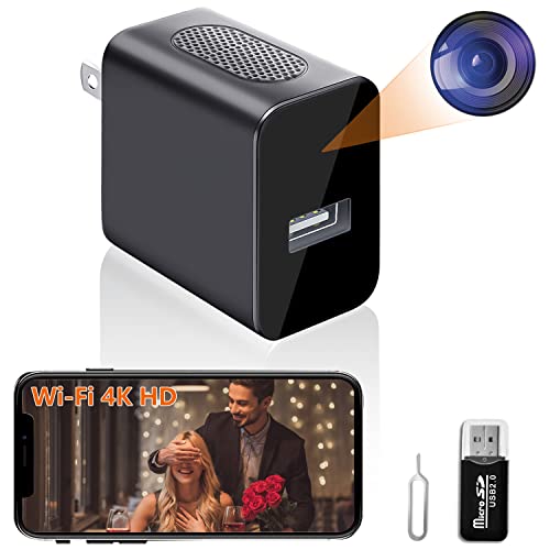 Spy Camera Wireless Hidden WiFi Camera with Remote View - 4K UHD - Spy Camera Hidden Camera Charger - Spy Camera Wireless - USB Hidden Camera - Nanny Cam Hidden Camera - Small Camera - Secret Camera