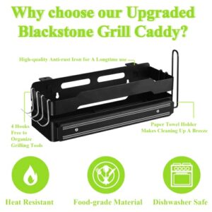 Griddle Caddy for Blackstone 28"/36", Upgraded Magnetic steel Grill Caddy Organizer for BBQ, Griddles Caddy Storage Box Space Saving Accessories No Drilling Needed