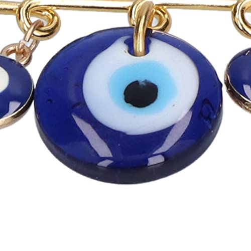 3pcs Evil Eye Stroller Pin for Baby Brooch Alloy, Clothing Pins 3 Blue Eye Pendants Golden Pin, Exquisite Multifunctional Safety Pins for Clothes Bag Scarf Decoration, Sewing Notions Supplies