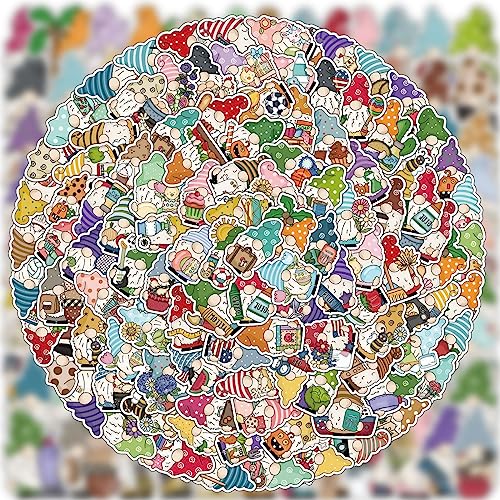 100pcs Gnome Stickers Vinyl Waterproof Stickers for Laptop, Water Bottle, Skateboard, Gnome Party Favors Gnome Decals Gifts, Scrapbooking, Guitar - Fun for Kids, Teens, Adults