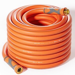 drincosh garden hose 50 ft x 5/8", lead-in hose ultra durable water hose lightweight flexible garden hose with swivel grip handle for all-weather outdoor, lawn, car wash, backyard