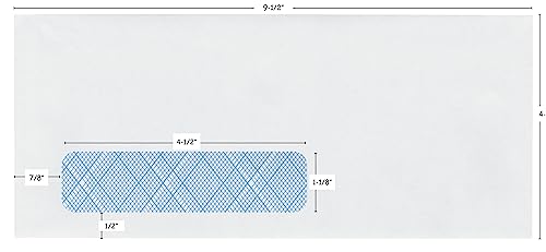 100 Count - #10 Security Business Envelopes, With Window, Security Inside Tint Pattern, Peal & Seal Closure, Size 4-1/8 x 9-1/2 Inches, White 24 LB, 100 Count