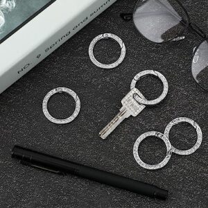 Rhinestone Spring O Rings,10 Pack Key Ring Clips Round Carabiner Metal Round Spring Buckle Silver Keychain Rings Zinc Alloy Spring Rings Metal O Rings for Keychain,Backpack,Shoulder Bag,Pet Harness