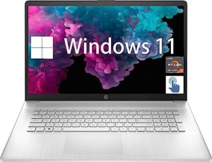hp 17.3 inch touchscreen hd laptop for college students, amd ryzen 3 7320u, windows 11, 8gb ddr5 ram, 512gb ssd, amd radeon graphics, webcam, bluetooth 5.0, usb type-c, pcm