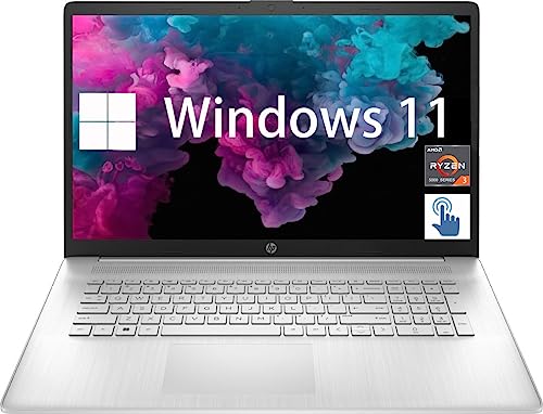 HP 17.3 Inch Touchscreen HD Laptop for College Students, AMD Ryzen 3 7320U, Windows 11, 8GB DDR5 RAM, 512GB SSD, AMD Radeon Graphics, Webcam, Bluetooth 5.0, USB Type-C, PCM