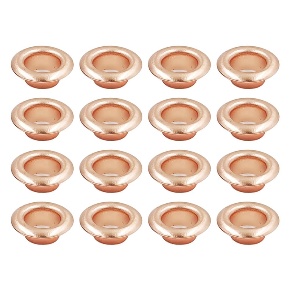 ACTENLY 100 Sets 4mm Rose Gold Metal Eyelets Grommet Ring with Washer for DIY Leathercraft Scrapbooking Shoes Belt Cap Bag Tags Clothes