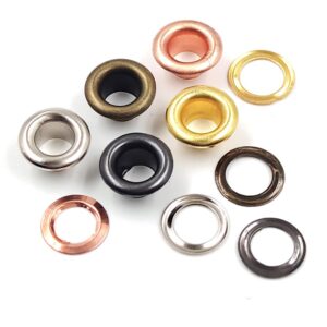 ACTENLY 100 Sets 4mm Rose Gold Metal Eyelets Grommet Ring with Washer for DIY Leathercraft Scrapbooking Shoes Belt Cap Bag Tags Clothes