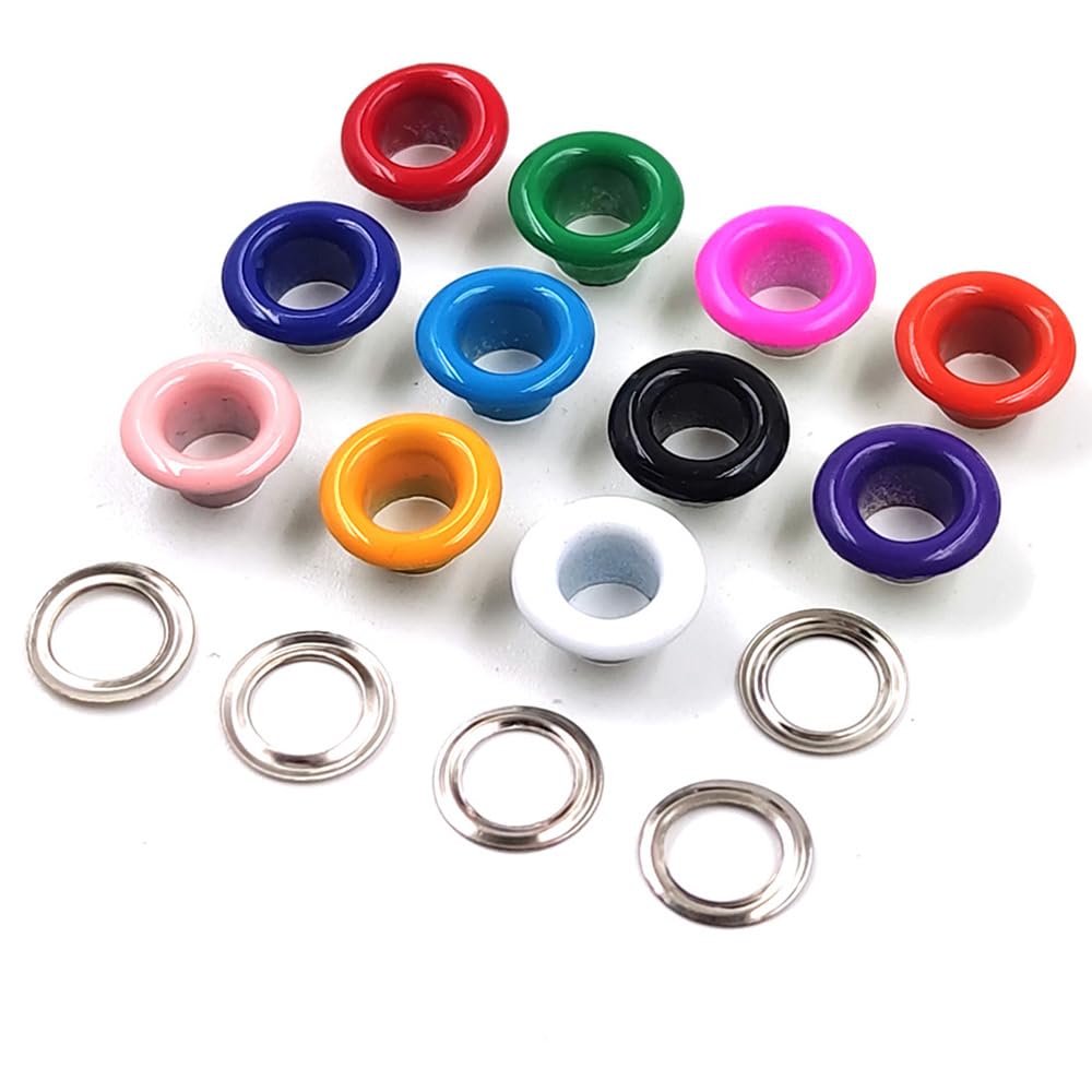 ACTENLY 100 Sets 4mm Rose Gold Metal Eyelets Grommet Ring with Washer for DIY Leathercraft Scrapbooking Shoes Belt Cap Bag Tags Clothes