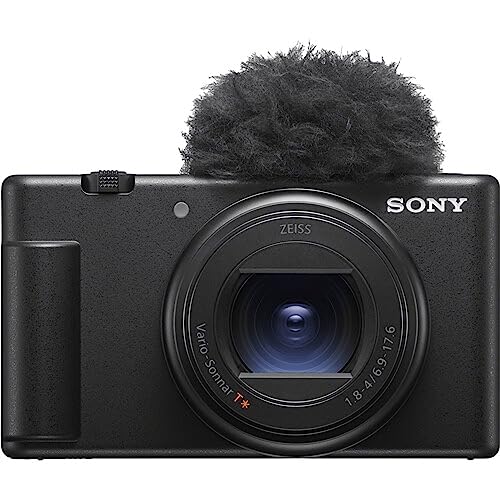 Sony ZV-1 II Digital Camera | Black Bundled with Sony Vlogger Accessory Kit + NP-BX1 Battery + Battery Charger + Microfiber Cleaning Cloth + Camera Cleaning Kit (6 Items)