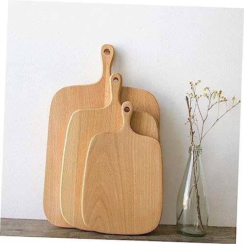 BESTonZON 1pc Wood Serving Tray Large Cutting Board Wooden Serving Tray Mincing Board Breadboard Chopping Block Bamboo Khaki Wooden Chopping Board Cutting Block for Kitchen Cheese Platter