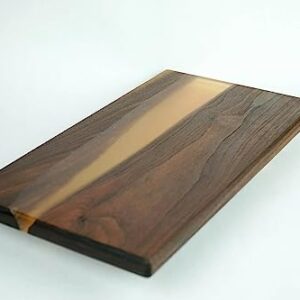 Amber Creek walnut and amber epoxy cutting board and charcuterie board