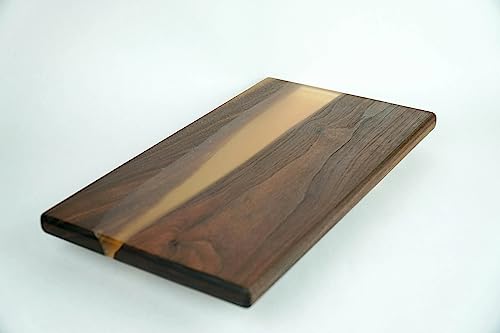 Amber Creek walnut and amber epoxy cutting board and charcuterie board