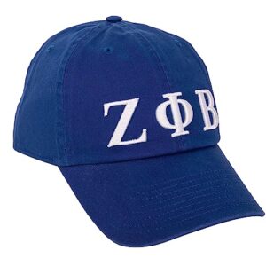 zeta phi beta baseball hat brimmed embroirderd hats cap adjustable cloth strap adult (style 1) blue