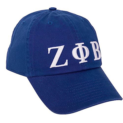 Zeta Phi Beta Baseball Hat Brimmed Embroirderd Hats Cap Adjustable Cloth Strap Adult (Style 1) Blue