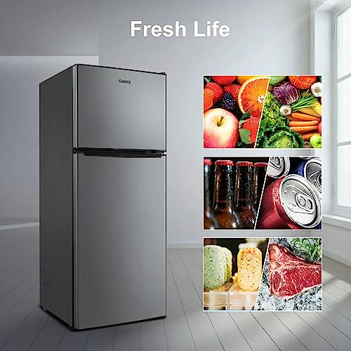 Thcbme 4.6. Cu ft Two Door Mini Refrigerator with Freezer, Stainless Steel