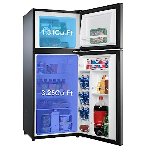 Thcbme 4.6. Cu ft Two Door Mini Refrigerator with Freezer, Stainless Steel