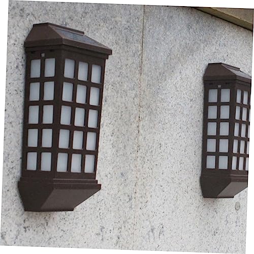 DOITOOL Outdoor Wall Sconce LED Sensor Light Decorative Outdoor Solar Lights Light Sensor Lights Wall Mounted Solar Lights Solar Path Lights Wall Lamp Induction Street Light White