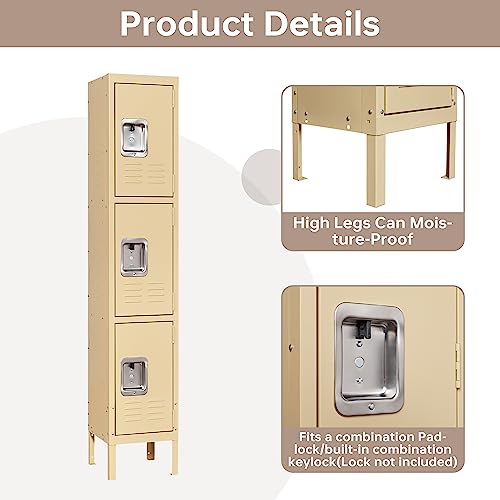 AFAIF Locker, Metal Locker for Employees, Steel Lockable Locker Storage Cabinet for School Gym Home Office Staff