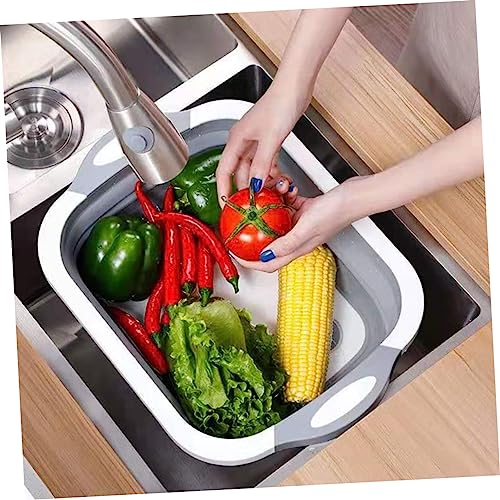 ULTECHNOVO Foldable Chopping Board Collapsing Laundry Baskets Portable Laundry Basket Folding Cutting Board Cutting Board Strainer Portable Foldable Cutting Board Chopping Cutting Board Plate