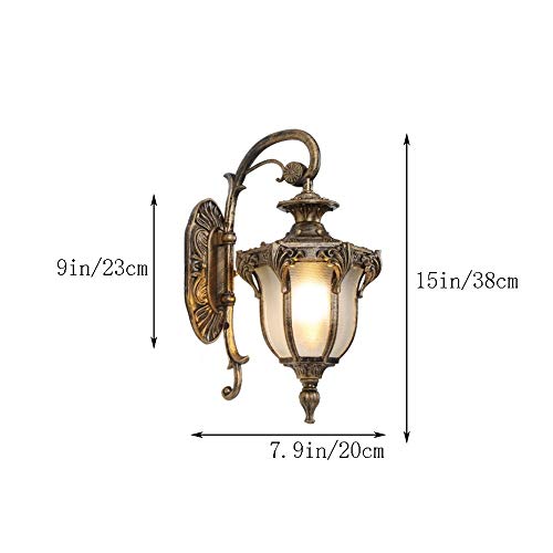 PEHUB Industrial Retro Outdoor Oil Rubbed Brass Finish Wall Lamp Plug in Wall Mount Waterproof Metal E27 Wall Sconce Garden Patio Porch Exterior Wall Light Villa Lighting Light Exterior Light Fixture