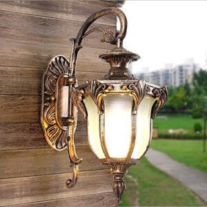 PEHUB Industrial Retro Outdoor Oil Rubbed Brass Finish Wall Lamp Plug in Wall Mount Waterproof Metal E27 Wall Sconce Garden Patio Porch Exterior Wall Light Villa Lighting Light Exterior Light Fixture