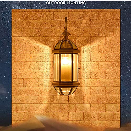 PEHUB Full Copper Wall Light E27 High Brightness Glass Wall Sconce Lamp European Luxury Elegant Lamp Fashion Creative Restaurant Aisle Indoor/Outdoor Wall Lantern Lighting Fixture Exterior Light Fixtu