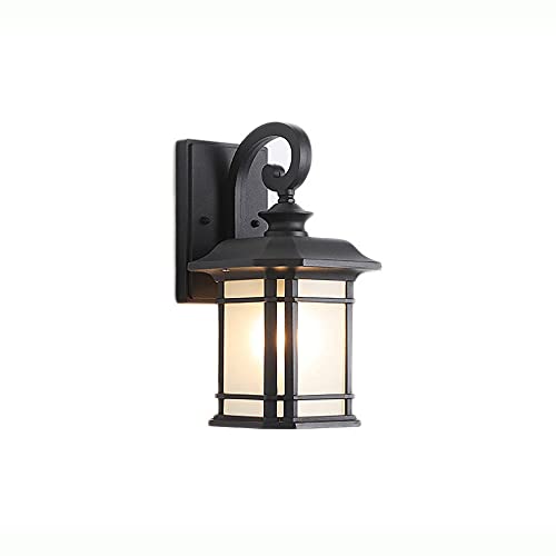 Wall Light, Wall Sconces, European Black Outdoor Waterproof Wall Lantern Die-cast Aluminum Matte Lamp Body Wall Sconce Soft Frosted Glass Lampshade Wall Light Fixtures Shop Coffee Shop Restaurant Ligh