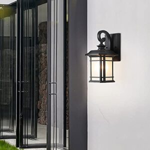 Wall Light, Wall Sconces, European Black Outdoor Waterproof Wall Lantern Die-cast Aluminum Matte Lamp Body Wall Sconce Soft Frosted Glass Lampshade Wall Light Fixtures Shop Coffee Shop Restaurant Ligh