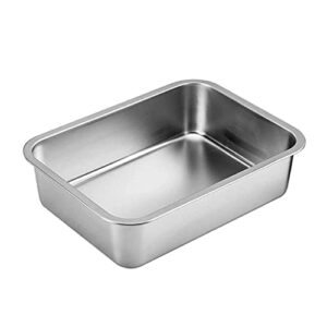 for cat litter pan for older cats stainless steel rabbit litter box small non stick smooth 18x14x4 in