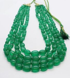 z.a gems natural green jade oval shape beads 4 strands - 8x10 mm round beads - natural gemstone beads for jewelry making strand 24 inch.