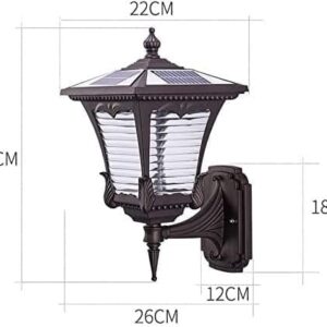 MADBLR7 Aluminum Solar Outdoor Wall Light with Glass Lantern Antique Wall Sconce Outdoor Lamp Waterproof Porch Light for Garage Front Door