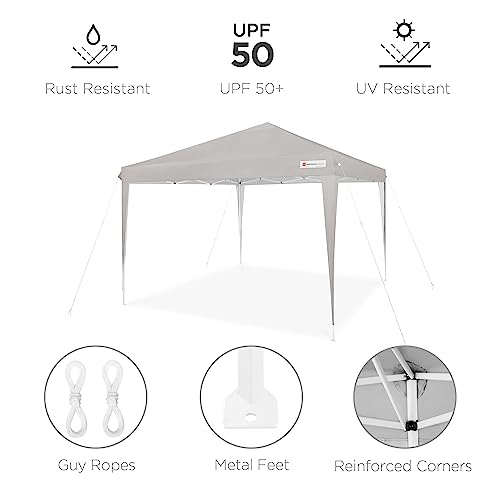 Best Choice Products 10x10ft Pop Up Canopy Outdoor Portable Folding Instant Lightweight Gazebo Shade Tent w/Adjustable Height, Wind Vent, Carrying Bag - Gray