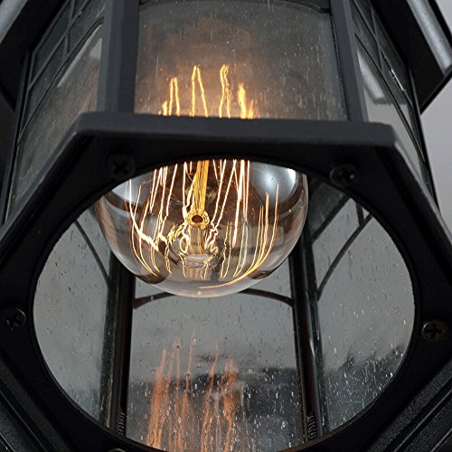 PEHUB Vintage Outdoor Waterproof and Dustproof Black Wall Lamp Sconce Antique Retro Staircase Hallway Exterior Wall Patio Courtyard Garden Wall Lantern Wall Light Exterior Light Fixture