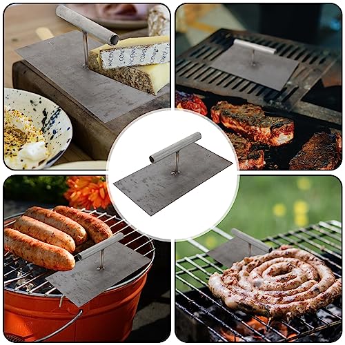 INOOMP Metal Burger Press Grill Press Handle Burger Press Rectangle Grill Press Kitchen Burger Maker Griddle Accessories Kit for Flat Top Griddle Grill Cooking 20 * 10cm