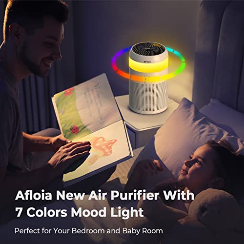 Afloia HEPA Air Purifiers for Bedroom with 7 Colors Light & Afloia Original True HEPA 13 Filter, Compatible with Demi Air Purifier