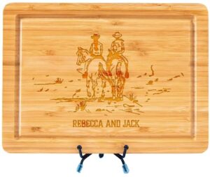 cowboy cutting board, cowboy and cowgirl board, horse cutting board, horse decor gift, western decor gift, horse lover gift, equestrian gift