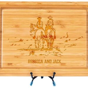 Cowboy Cutting Board, Cowboy and Cowgirl Board, Horse Cutting Board, Horse Decor gift, Western Decor Gift, Horse Lover Gift, Equestrian Gift