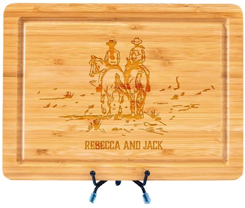 Cowboy Cutting Board, Cowboy and Cowgirl Board, Horse Cutting Board, Horse Decor gift, Western Decor Gift, Horse Lover Gift, Equestrian Gift