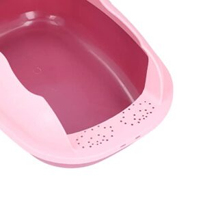 Open Top Cat Litter Box with Scoop,Kitty Litter Pan Prevent Sand Leakage,Waterproof Sifting Box for Small Cats,Durable Removable,for Cats Dogs Small Pets(Pink)