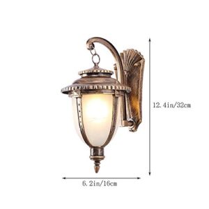 PEHUB Outdoor Exterior Wall Mounted Light Waterproof Patio Porch Aisle Wall Sconce Advanced Retro Industry E27 Edison Metal Wall Lamp Fixture Upgrade Brass Color Surface Retro Wall Light Exterior Ligh