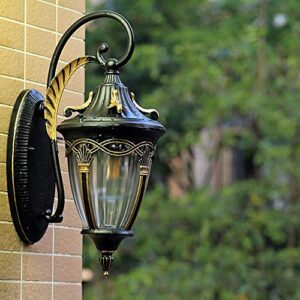PEHUB Outdoor Wall Light Fixture, Industrial Vintage Sweep Black Metal Wall Sconce, IP65 Waterproof Porch Light Wall Lamp for Garden & Patio, E26/E27 Socket Exterior Light Fixture