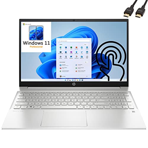 2023 HP Pavilion 15 15.6" Touchscreen FHD Business Laptop Computer, 12th Gen Intel 10-Core i7-1255U up to 4.7GHz, 16GB DDR4 RAM, 512GB PCIe SSD, WiFi 6, Bluetooth 5.3, Windows 11 Pro, BROAG HDMI Cable