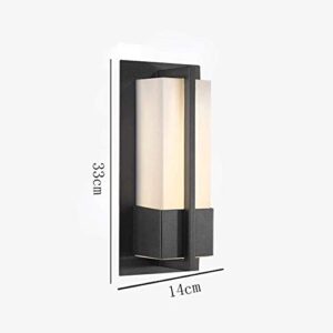 MENZEL Wall Sconces, Outdoor Wall Sconce, Waterproof Exterior Wall Light, Black Metal Wall Lamp, Vertical Frame Rainproof Outside Wall Lamps for Garden Shed Porch Garage Corridor Patio, E27 Socket