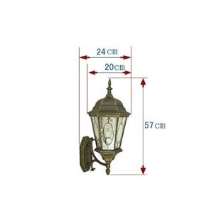 PEHUB Outdoor Waterproof Wall Light Fixture Bronze Completed Balcony Lighting Clear Glass Lantern Wall Lamp House Porch Patio Surface Mount Wall Sconce High Hard-Wired Exterior Light Fixture