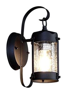 pehub minimalism creative industrial wall lamp outdoor waterproof wall light glass shade cylindrical wall lantern with e27 socket garden courtyard porch wall sconce exterior light fixture